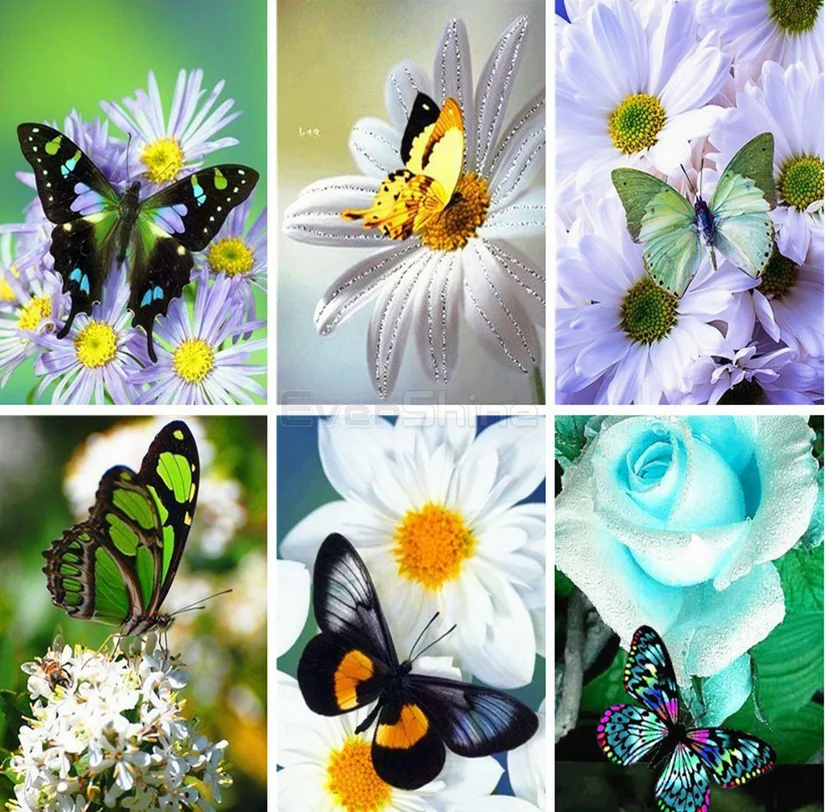 Алмазная вышивка крестиком 5D алмазная живопись сделай сам роза Бабочка