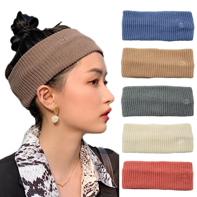 

Ear Warmer Wide Turban Head Wrap Knitted Headband Hair Accessories Headwrap Elastic Soft Sports Face Wash Make Up Hairband