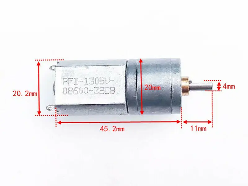 Миниатюрный полностью металлический редукторный двигатель 20 мм 3 В постоянного