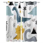 Симпатичные занавески в мультяшном стиле с динозавром для детской спальни гостиной Детские оконные шторы кухонные занавески