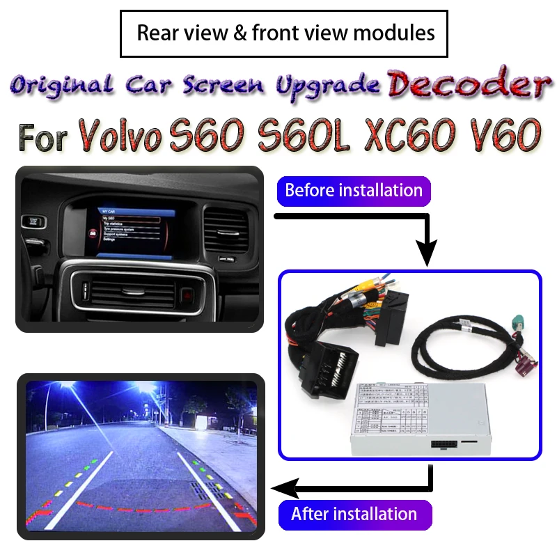 

Rear Parking Camera For Volvo S60 S60L XC60 V60 2010~2020 Adapter Original Upgrade System Interface Screen Reverse CAM Decoder