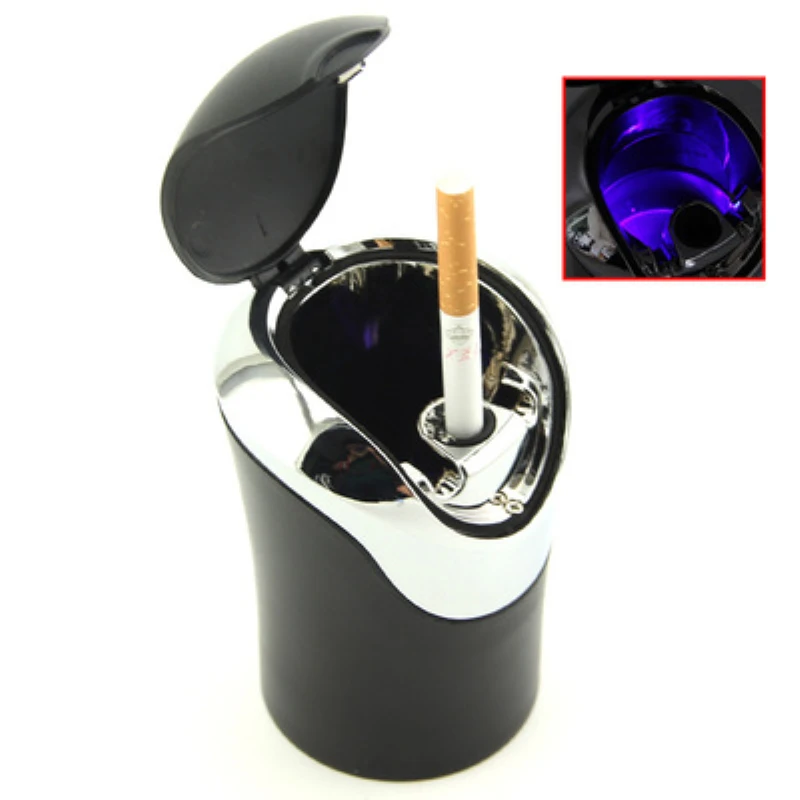 

Portable Car Ashtray with LED Light Auto Cigarette Smoke Cup Holder For Car Interior Accessories Flame Retardant Ash tray