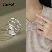 kinel 925 sterling silver open ring woman jewelry ins irregular ring 925 silver punk bijoux accessories gift