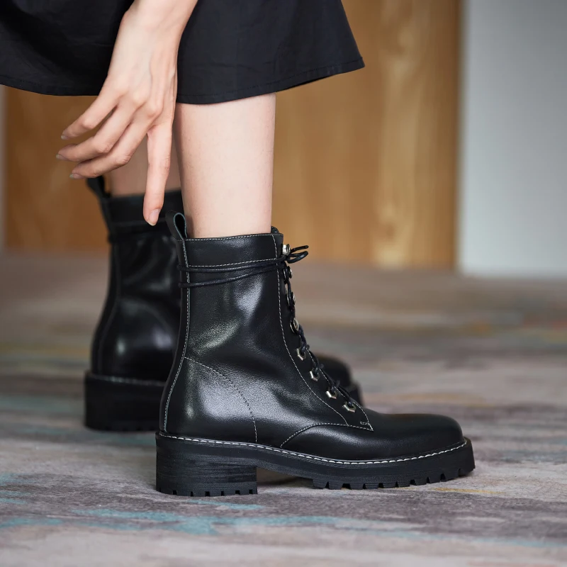 Beli Sepatu Bot Pergelangan Kaki Wanita Laris INS Sepatu Atas Kulit Sapi Sepatu Bot Wanita Musim Gugur Dan Dingin Sepatu Bot Panjang Sepatu Bot Elastis Sepatu Bot Salju