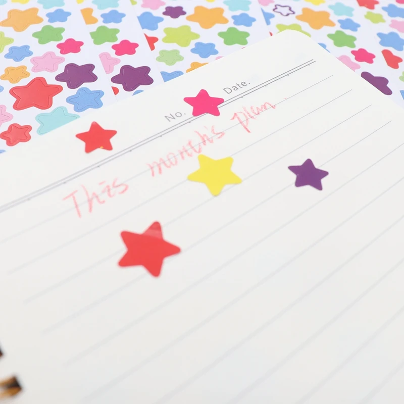 6 шт./упак. любящее сердце с пентаграммой в горошек Стикеры Скрапбукинг DIY Бумага