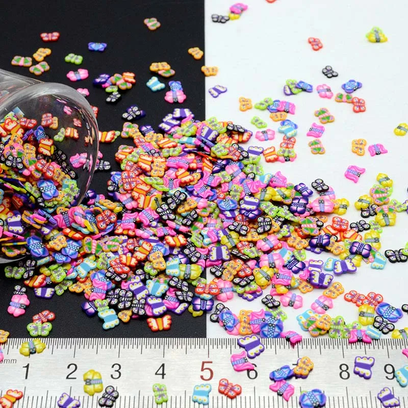 50 г/лот Полимерная глина бабочка/дракон муха разбрызгивает милые конфетти для