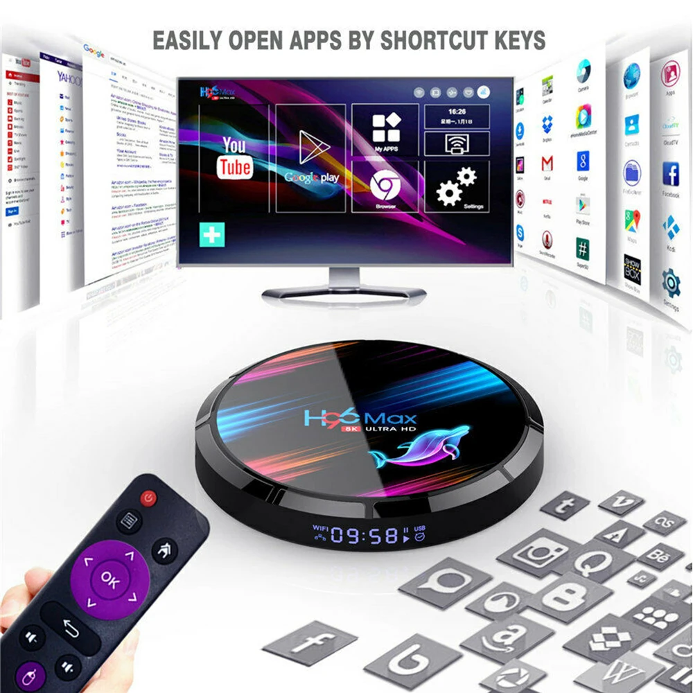 Смарт ТВ приставка H96 MAX X3 4 ГБ 32 64 Гб 128 Android 9 0 Amlogic S905X3 2 4G/5G 8K Dual WIFI Bluetooth