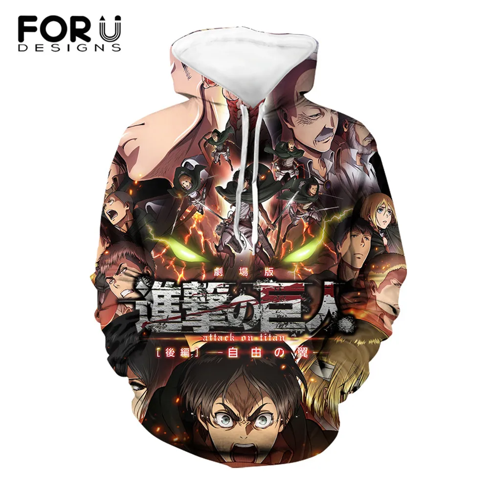 

FORUDESIGNS Attack on Titan Print Women/Men Oversized Hoodies Autumn Long Sleeve Japanese Anime Casual Streetwear Sweatshirts