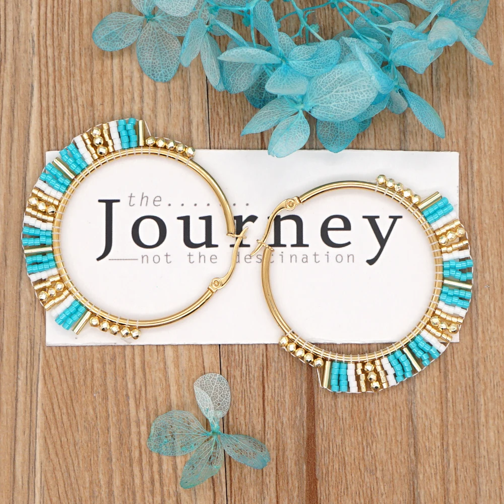 Женские серьги-кольца Go2boho Miyuki с бисером для женщин ювелирные изделия 2021 Модные