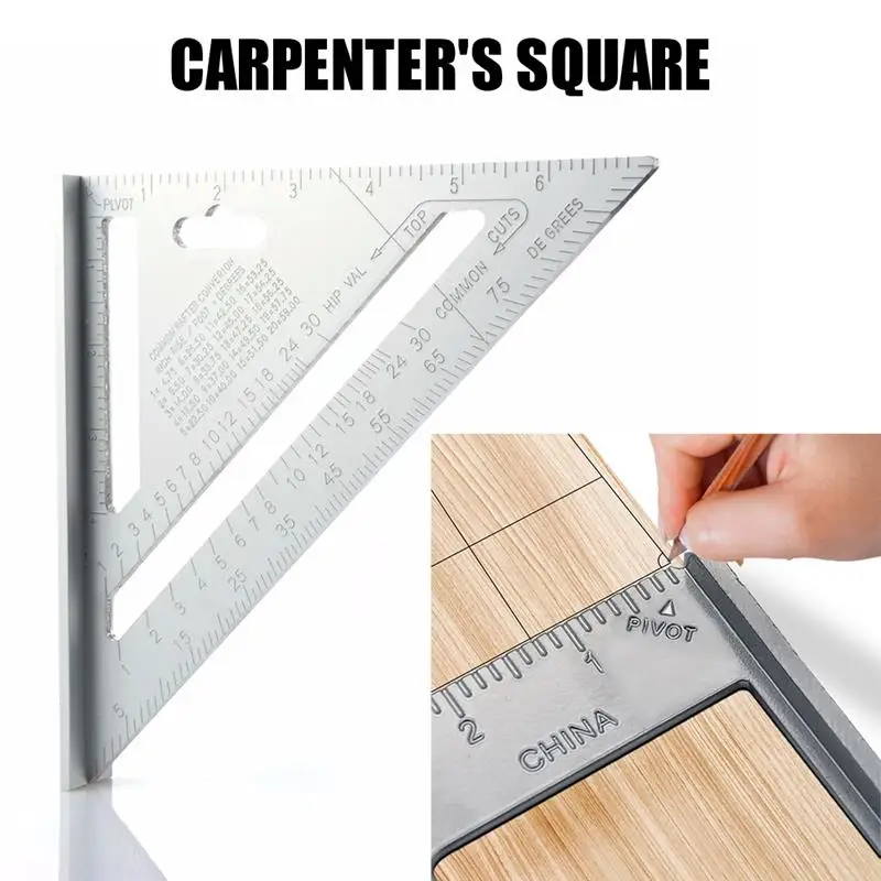 

Линейка треугольная 7 дюймов, угломер 90 градусов, для столярных работ из алюминиевого сплава