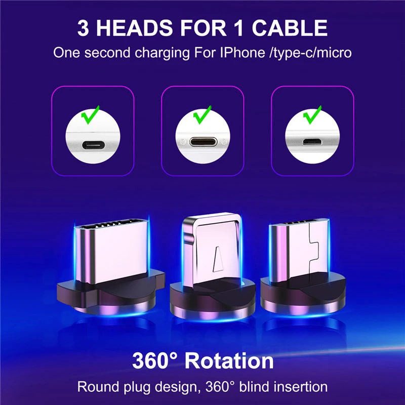 Магнитный кабели Плетеный 2 м Тип C Micro USB зарядный кабель для передачи данных iphone Xs