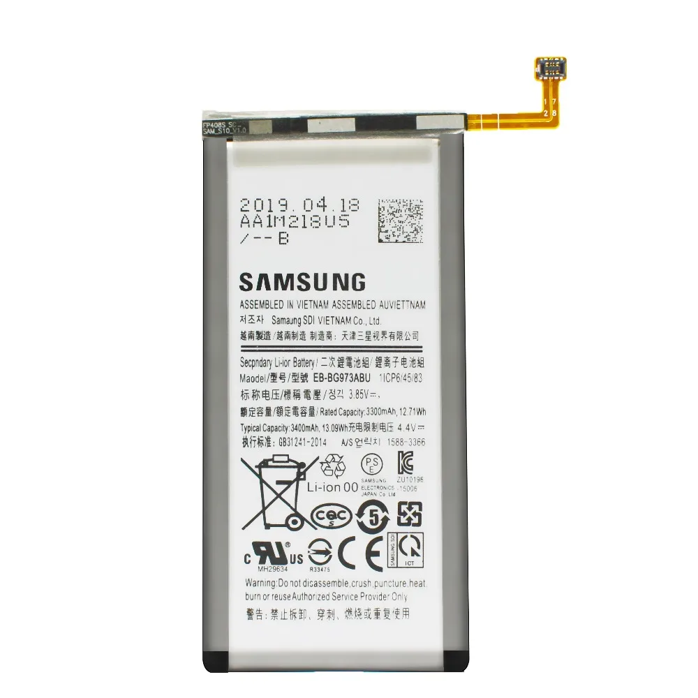 Оригинальная батарея samsung EB-BG973ABU для samsung Galaxy S10 S10 X SM-G9730 G973F G973U G973W G9730 запасная батарея