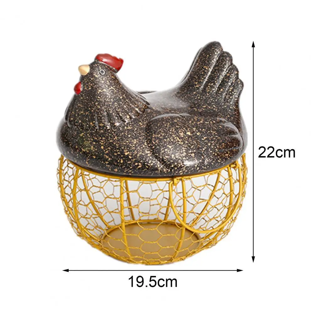 

80%HOTCeramic Egg Basket Nice-looking Creative Decorative Iron Organizer Egg Fruit Sundries Storage Basket for Home