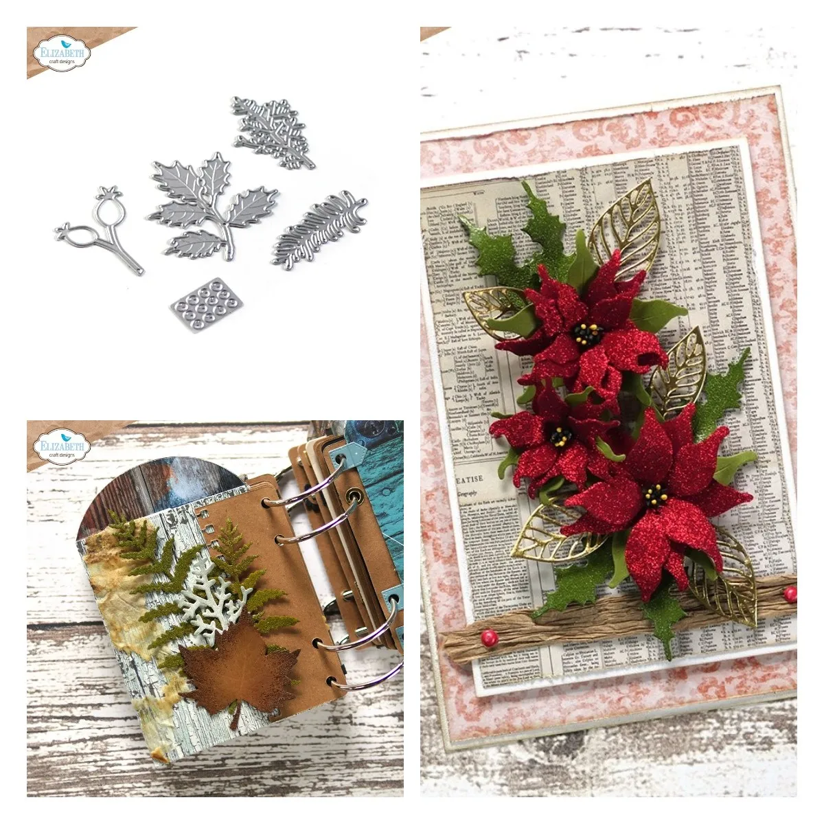 

Florals Volume 3 Collection - Dies - Winter Greens Metal Cutting Die Scrapbook Embossed Card Craft Template Maker Albums New