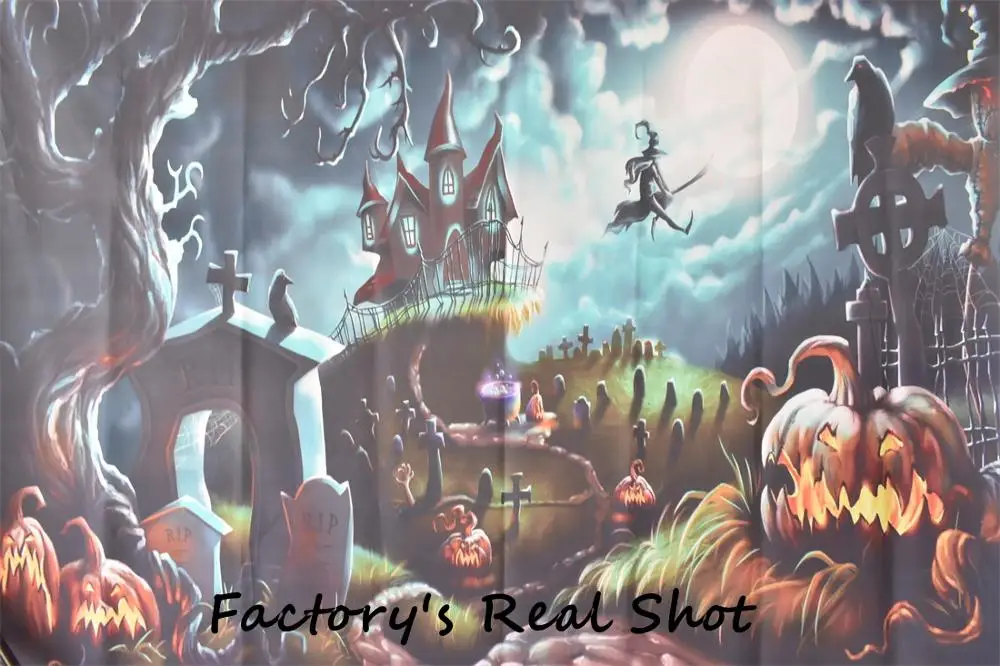 Фоны для детской фотосъемки Yeele джунгли тыква старый замок луна Хэллоуин