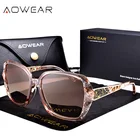 Очки солнцезащитные AOWEAR женские, роскошные квадратные, большие поляризационные, винтажные, с защитой от ультрафиолета, для улицы