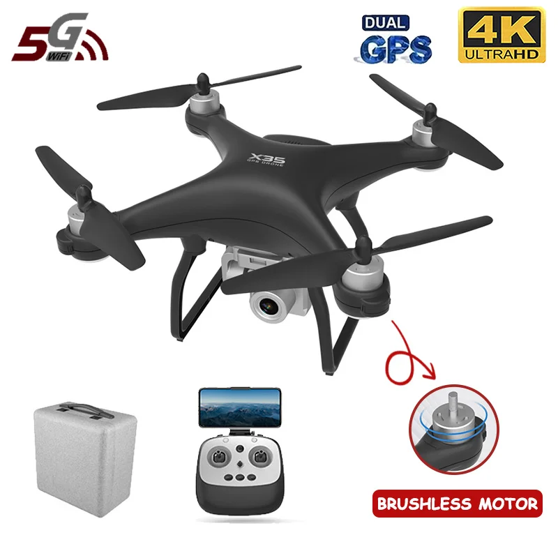 X35 дрона с дистанционным управлением 5G WI FI FPV GPS точное позиционирование 4K HD Камера