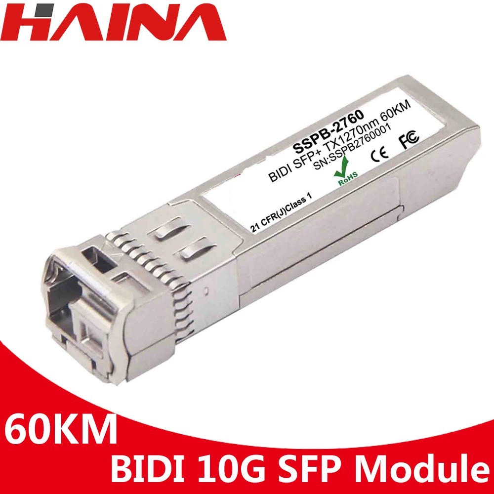 

10G SFP Module 60KM+ BIDI Optical Transceiver + TX/1270nm-RX1330nm DOM Module Comapatible for Mikrotik HUAWEI Cisco