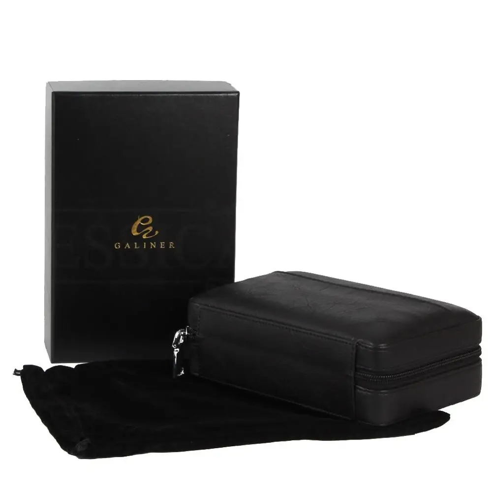 

GALINER Leather Cigar Humidor With Carbon Fiber Cigar Lighter Cutter Set Portable Cedar Wood Cigar Case Travel Humidor Box Set