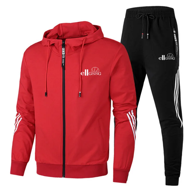 

2020 Casual Tracksuit Men Sets Hoodies And Pants Two Piece Sets Zipper Hooded Sweatshirt Outfit Sportswear Male Suit Clothing