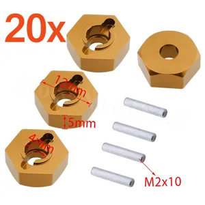 20 компл.лот шестигранные алюминиевые колеса 12 мм с штифтами 2x10 мм 102042 (02134) обновленные детали для 110 4WD RC HSP Hitmoto Redcat