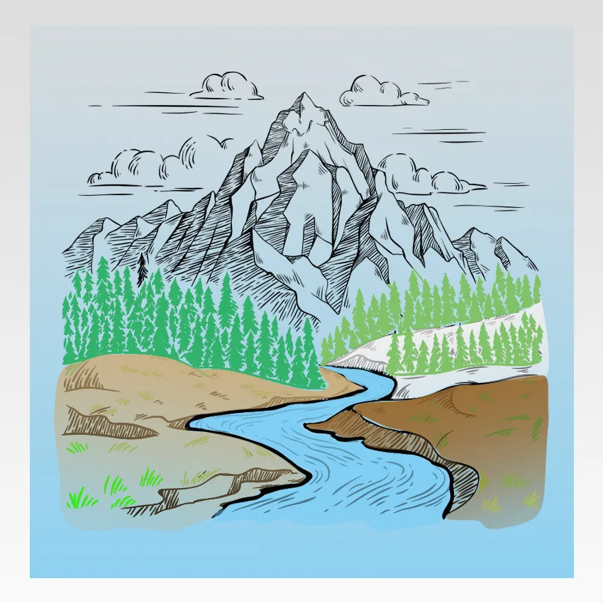 11*16 см горы реки прозрачные штампы/силиконовые уплотнения Ролик Штамп для DIY