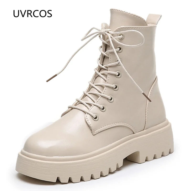 

New 2021 Woman Ankle Boots Flat Heel Shoes Women Lace Up Winter Autumn Shoes Daily Short Boots Footwear Size 35 - 40