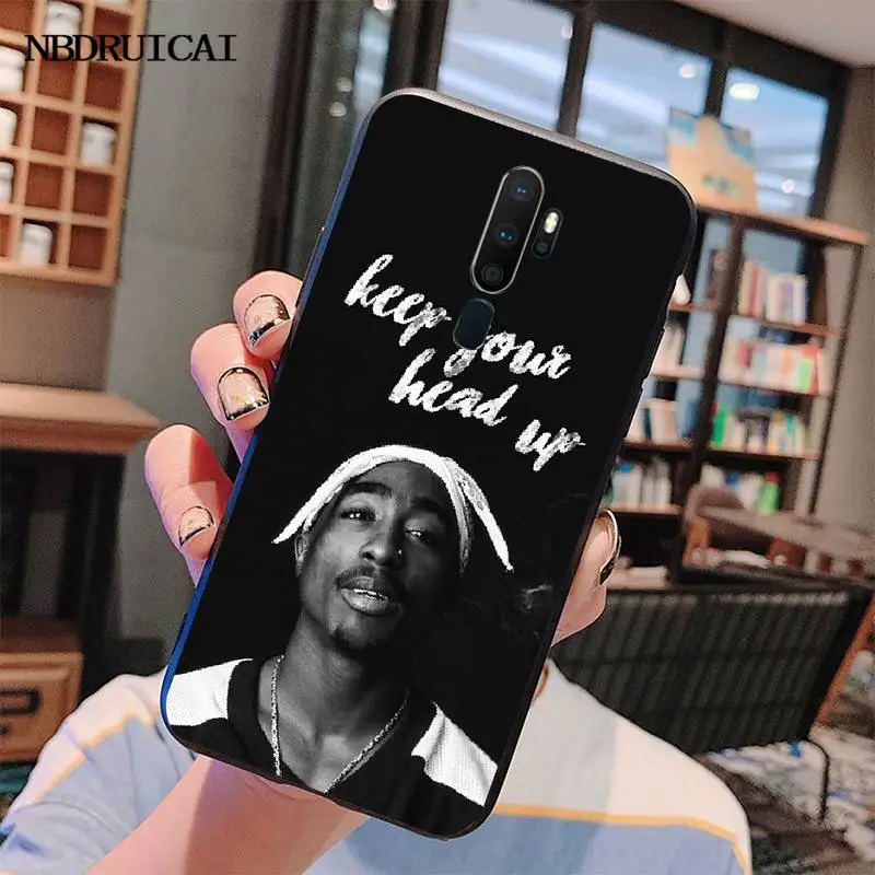 PENGHUWAN Rapper 2pac ТПУ Черный чехол для телефона Oppo A5 A9 2020 A11x A71 A73S A1K A83 | Мобильные