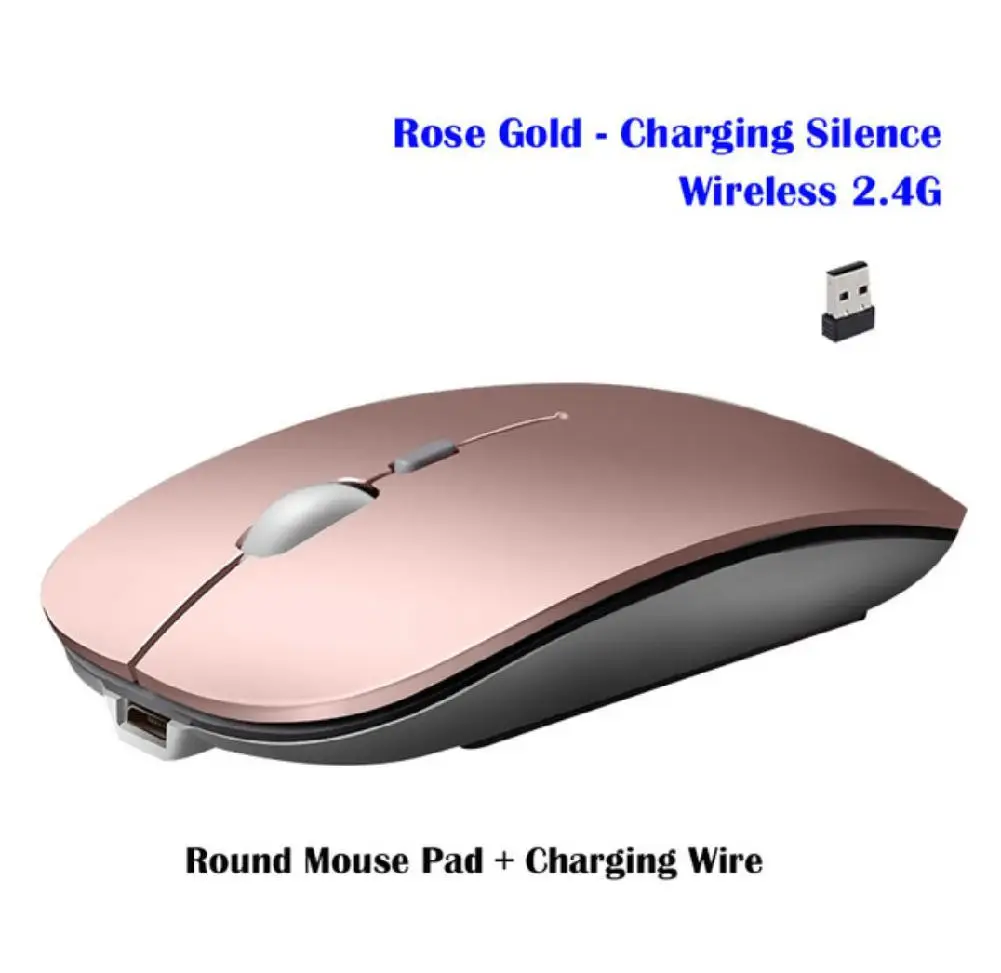 

Wireless Mouse Rechargeable Wireless Bluetooth Dual-mode Mouse Laptop Games Ultra-thin Silent Mouse
