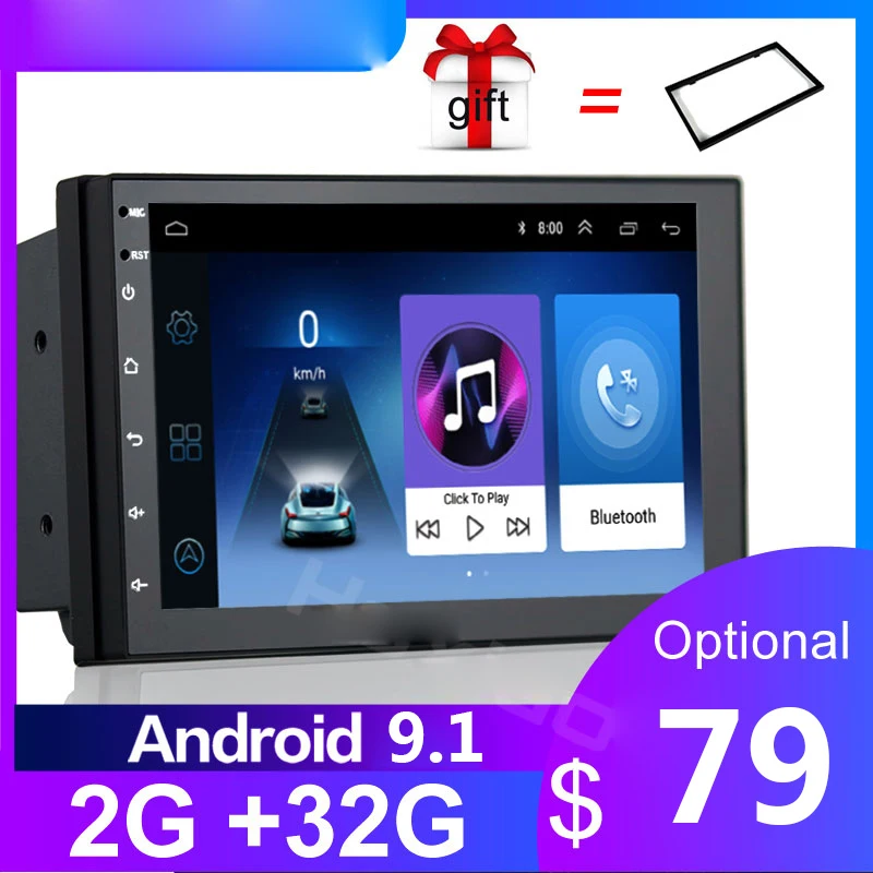 Автомобильный мультимедийный плеер 2 Din Android GPS навигация 7 дюймов Wi Fi Bluetooth USB аудио