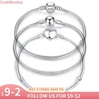 Браслет-цепочка в виде змеи, серебристый, 17-21 см