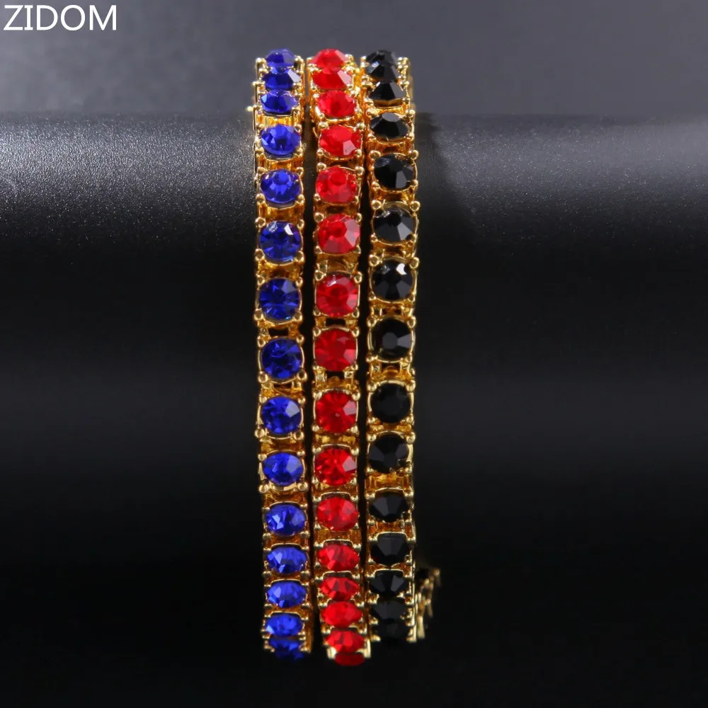 Мужские теннисные браслеты в стиле хип-хоп золотого цвета модные популярные со