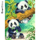 Алмазная вышивка Evershine с изображением животных Стразы 5D, сделай сам, полноразмерная круглая алмазная живопись, панда, мозаика, искусство, домашний декор