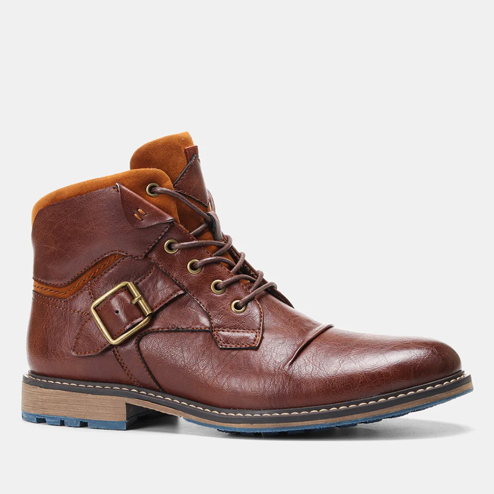 

Men Boots Leather Spring Autumn Vintage Style Ankle Boots Men Lace Up Footwear Fashion Casual Shoes Men Botas Hombre