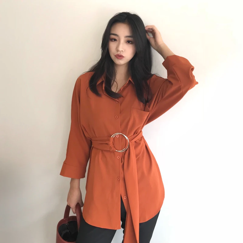 Шикарные ulzzang осенние женские рубашки модные брендовые повседневные корейские