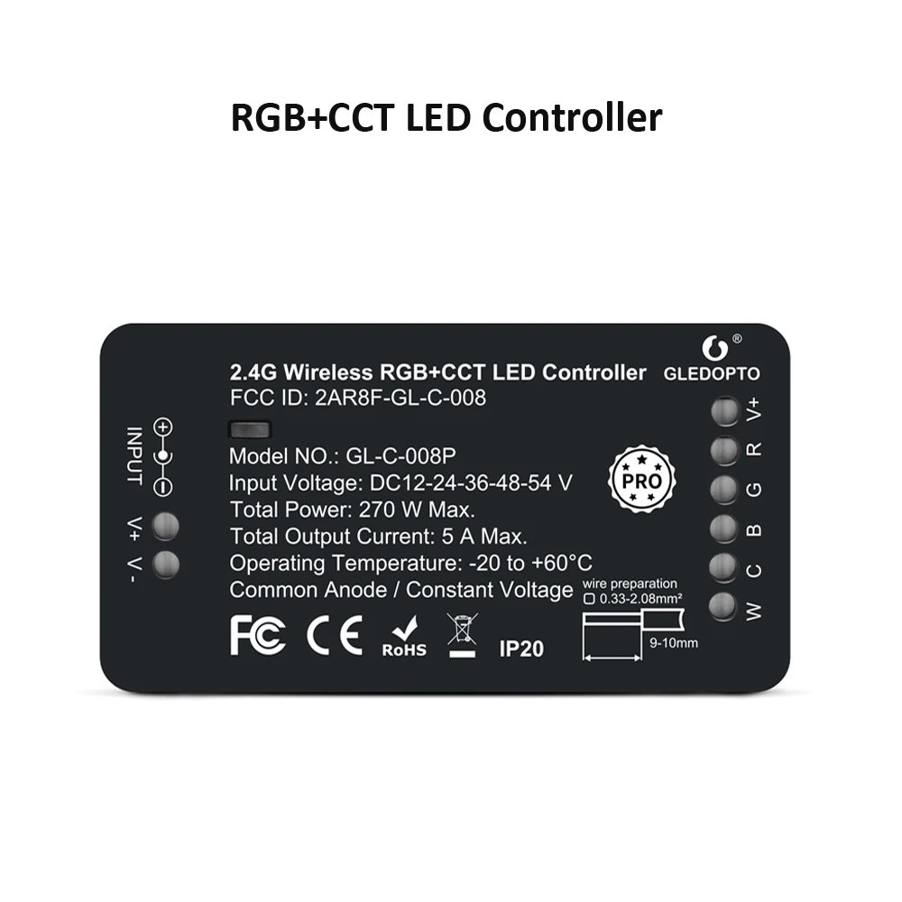 Светодиодная лента OPTO Pro Zigbee LED RGBCCT 12 в пост. Тока 24 В 2 4 г | Лампы и освещение