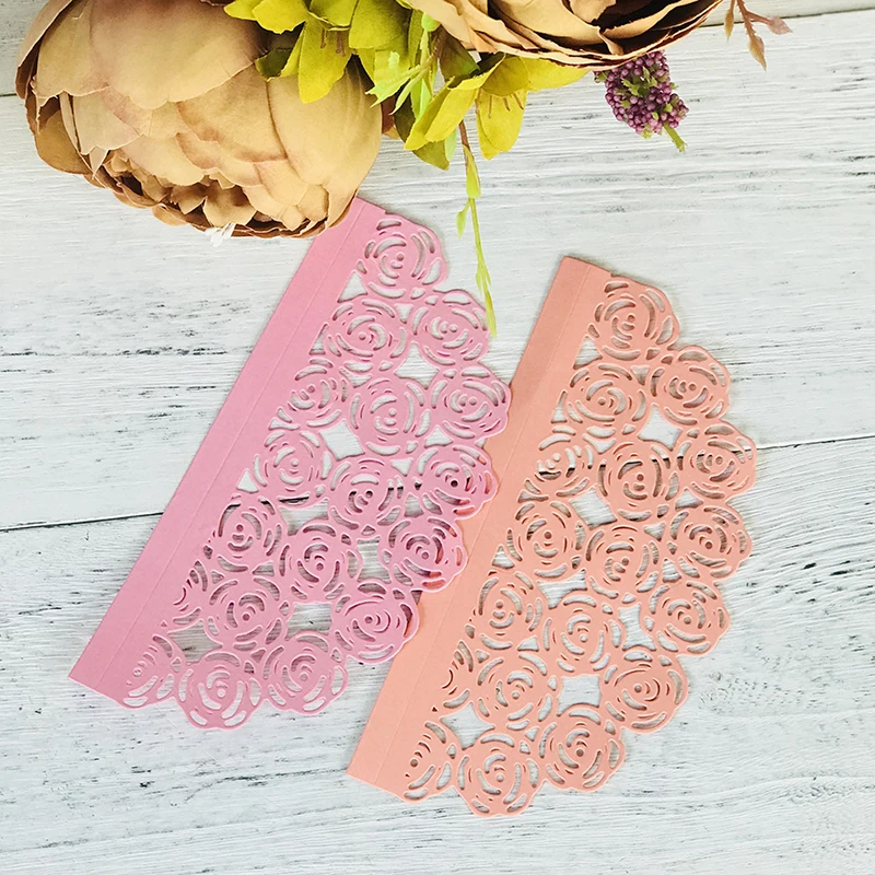 Роза цветок Крафтовая окраска листья фон металлическая резка штампы Новый 2019 для