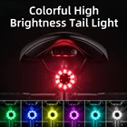 ROCKBROS велосипед задний светильник зарядка через USB Безопасность Предупреждение Велоспорт светильник красочные задний фонарь для велосипеда с возможностью светильник велосипед светильник, Аксессуары для велосипеда