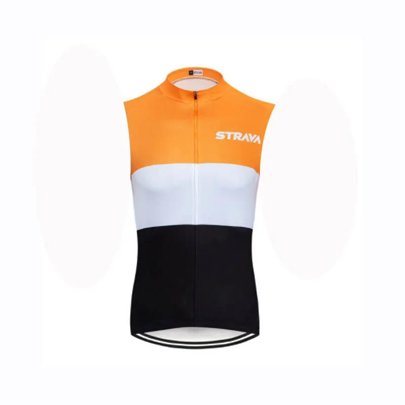 STRAVA команда Ropa Ciclismo лето без рукавов Велоспорт Джерси для мужчин быстросохнущая