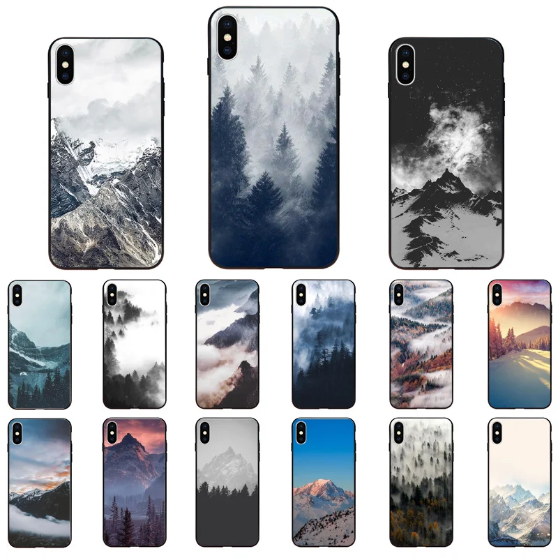 

Mountain Peak Forest Snow Phone Case for iphone 13 12 11 Pro Max Case For iPhone 12mini XS MAX X XR SE2 8 7 PlusCase