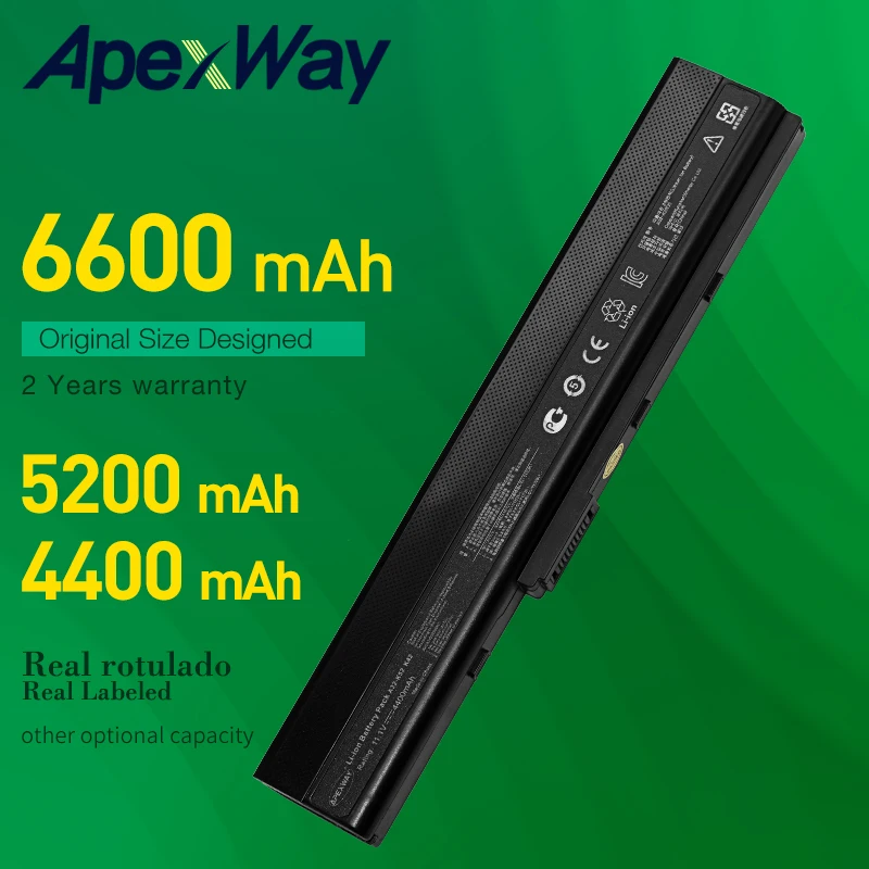 

ApexWay 6 cell laptop battery for Asus A52F A52J K52D K52DR K52F K52J K52JC K52JE K52N X52J A32-K52 A41-K52 70-NXM1B2200Z