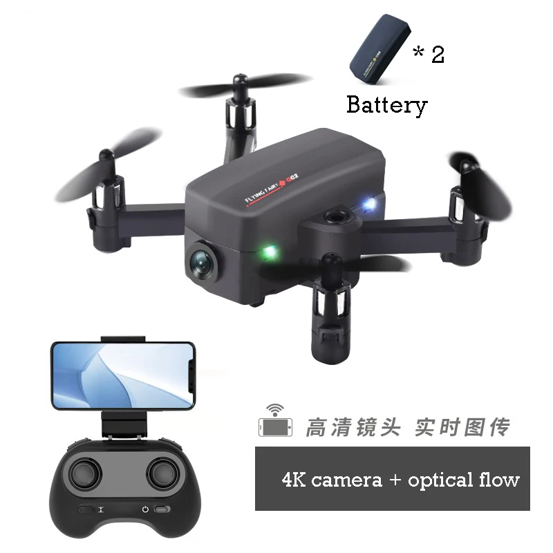 4K camera black 2B Мини Карманный Дрон с HD 4K FVP wifi камера Дрон RC Квадрокоптер широкий угол Безголовый оптический поток режим удержания высоты Дрон - Цвет: 4K camera black 2B