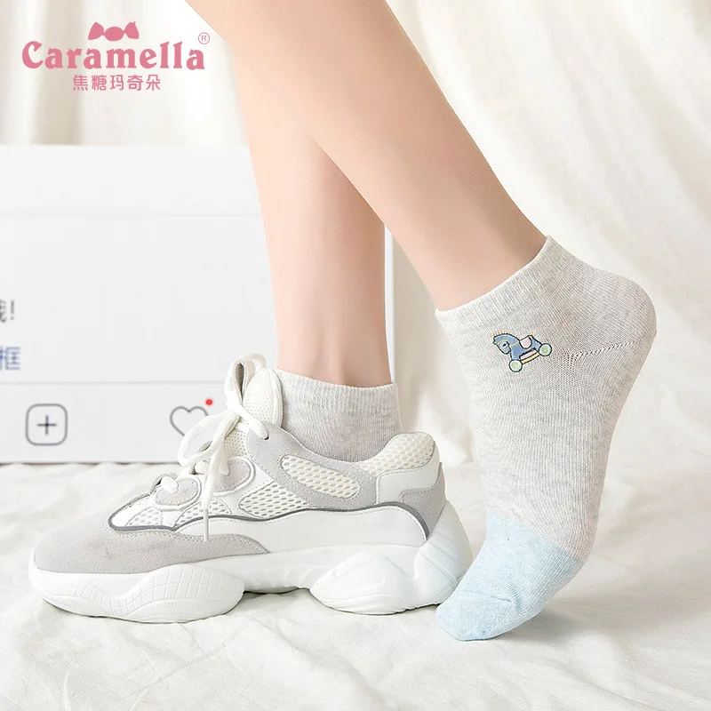 2019 caramella 4 пар новые носки для малышей на весну лето с нашивками в виде животных