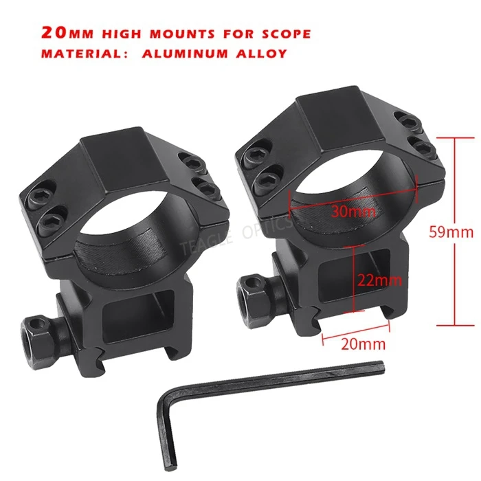 20MM(HIGH) T-EAGLE MR 4-16X44 FFP компактный прицел охотничий оптический прицел снайперский тактический пистолет прицел подходит. 308win для PCP - Цвет: 20MM(HIGH)