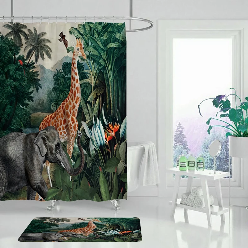 Высококачественная Водонепроницаемая занавеска для душа с рисунком листьев и