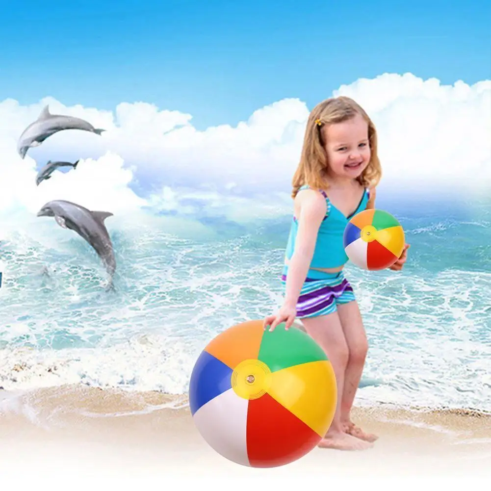 

6 Color Inflatable Pvc Colored Ball Water Beach Pool Swimming Ball Leak-proof Toy Inflatable Nozzle Air Inflatabl A1m1