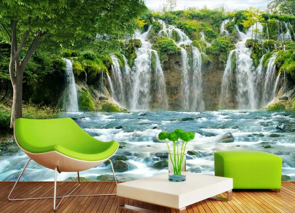 3D фото обои водопад воды для гостиной ванной Настенные бумаги домашний декор |