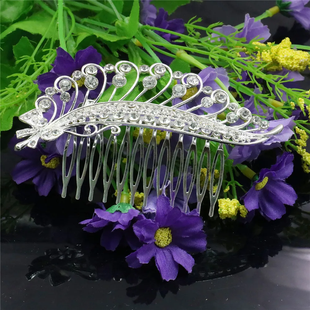 Свадебные свадебные заколки для волос с бантом и искусственными листьями