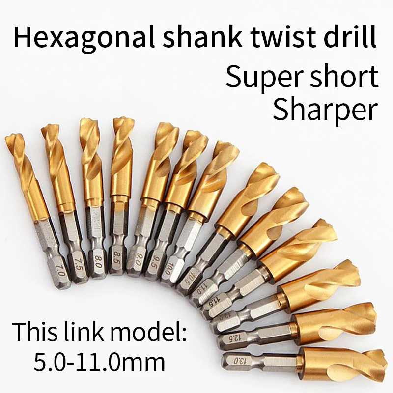 Plate Stainless Steel Special Twist Drill Bit 1/4 Inch Hexag