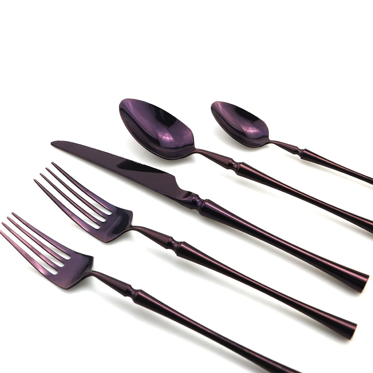 4Pcs Luxury Mirror Cutlery Purple Dinner Knife Fork Spoon Flatware Dinnerware 304 Stainless Steel Tableware Hotel Home Party Use | Дом и сад
